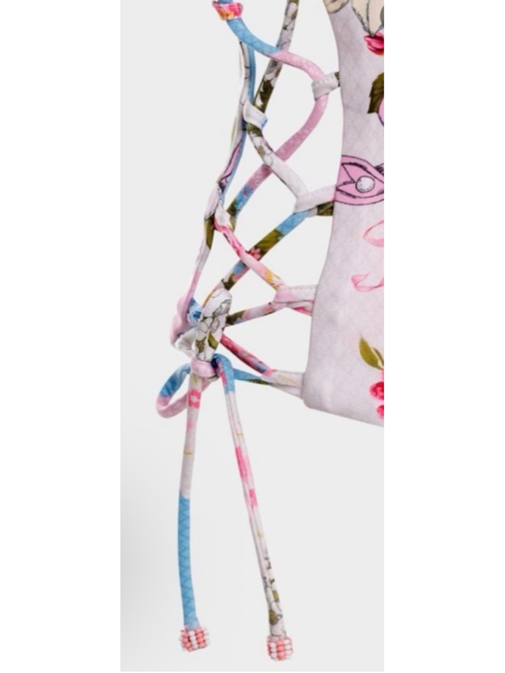 New Agua Bendita Mariel Meraki Floral 1 Piece Swimsuit M White Pink - Picture 6 of 9
